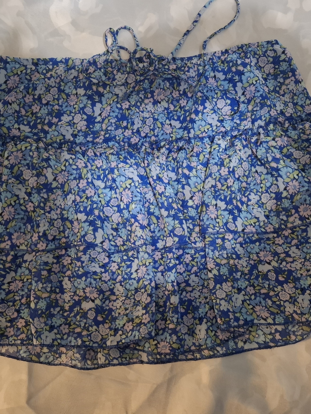wild fable Blue Floral Tiered Mini Skirt